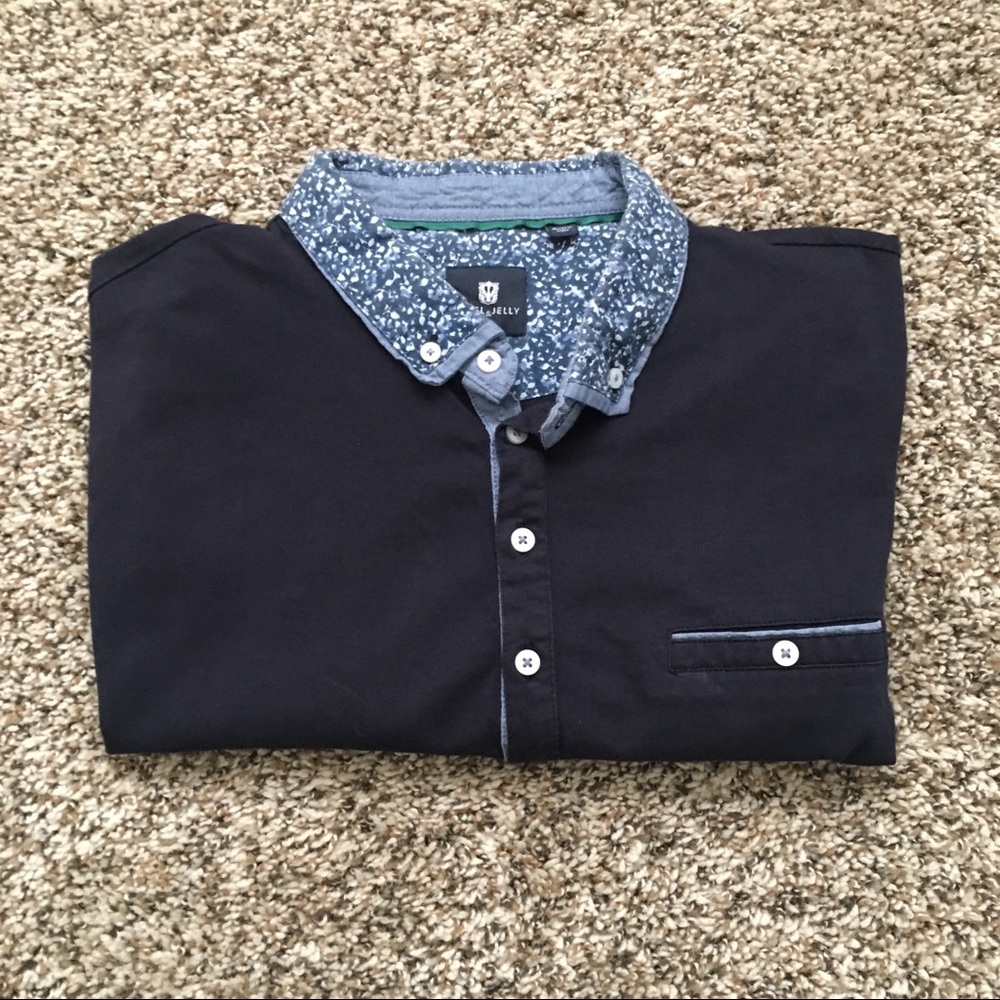 Steel and jelly navy blue polo